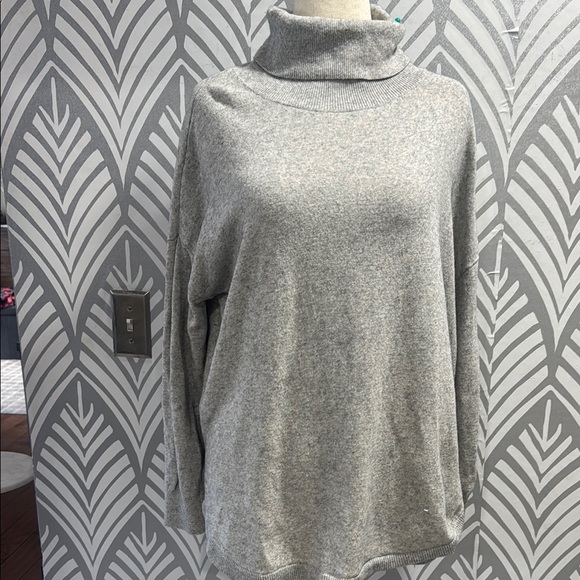 Treasure & Bond Gray Cowl Neck Sweater with Relaxed Fit and Long Sleeves - Picture 1 of 5
